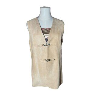 VTG Leather Hook Closure Vest 70s Size 12